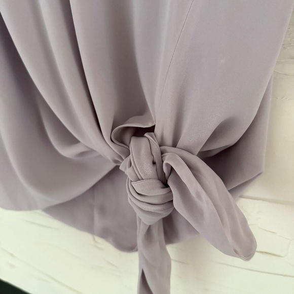 Babaton Tie Hem Hopkins Blouse | Lilac | Size M | Contemporary Chic from Aritzia - Picture 5 of 8